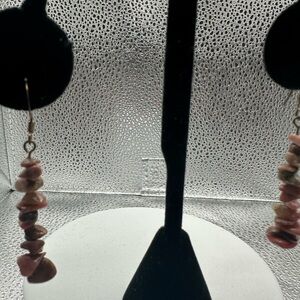 Pink Stone Dangle Earrings